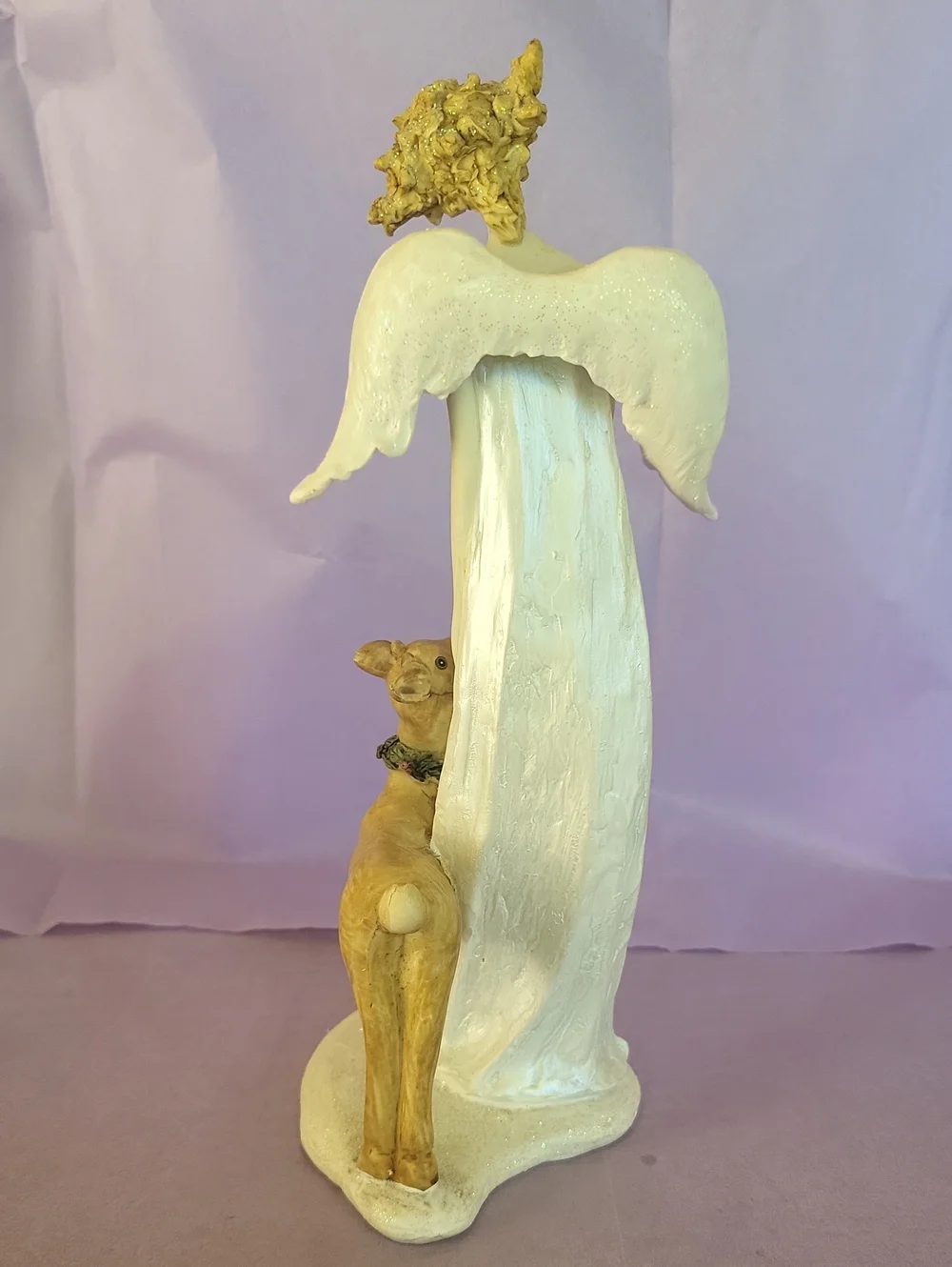 Vinatge Y2k Roman Inc. Christmas Angel With A Deer Sporting A Wreath